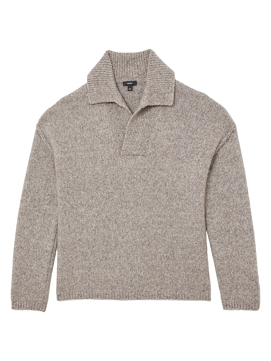 Men's Vatali Oversized Sweater - Taupe Brown Melange - Size Large