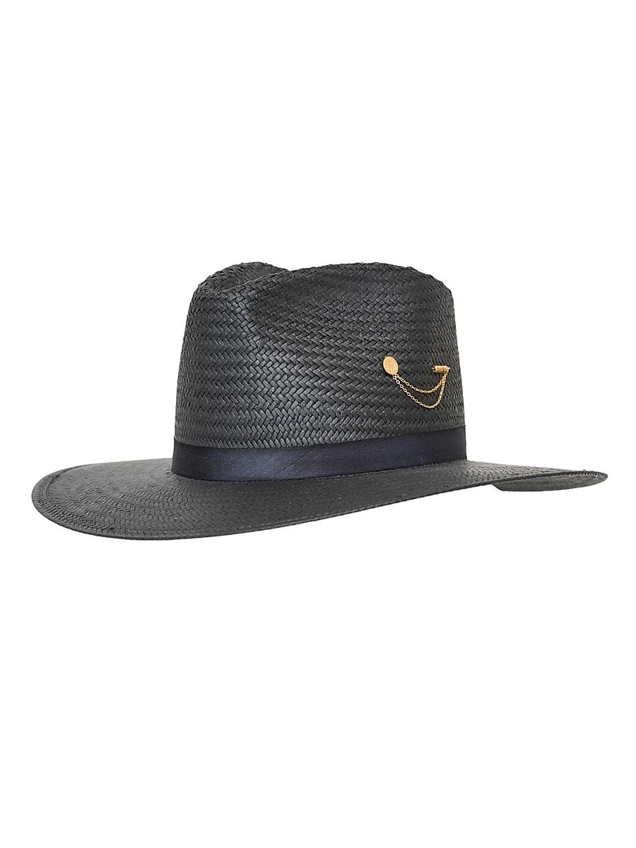 Freya Women's Wanderer Packable Straw Fedora - Black - Size Large
