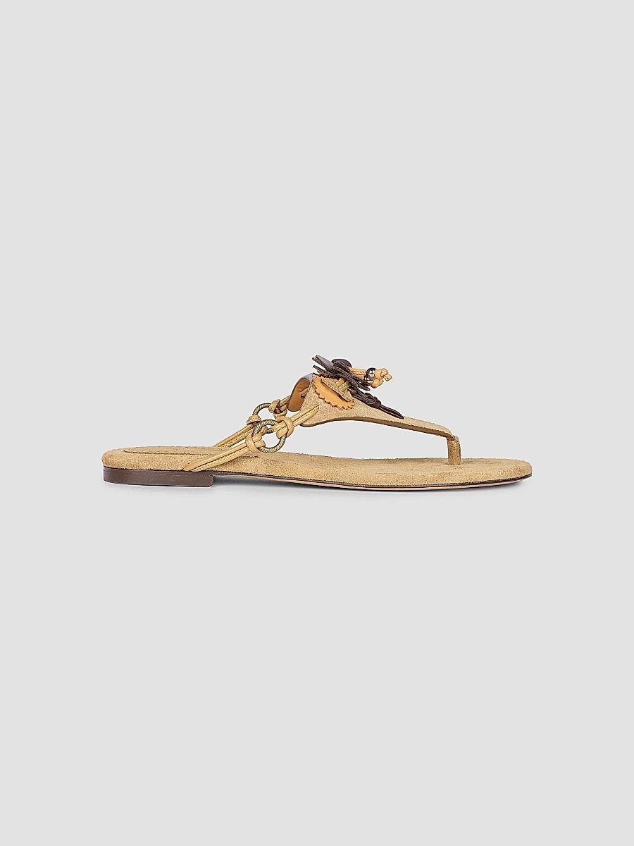 Isabel Marant Women's Elato Embellished Suede T-Strap Sandals - Taupe - Size 10