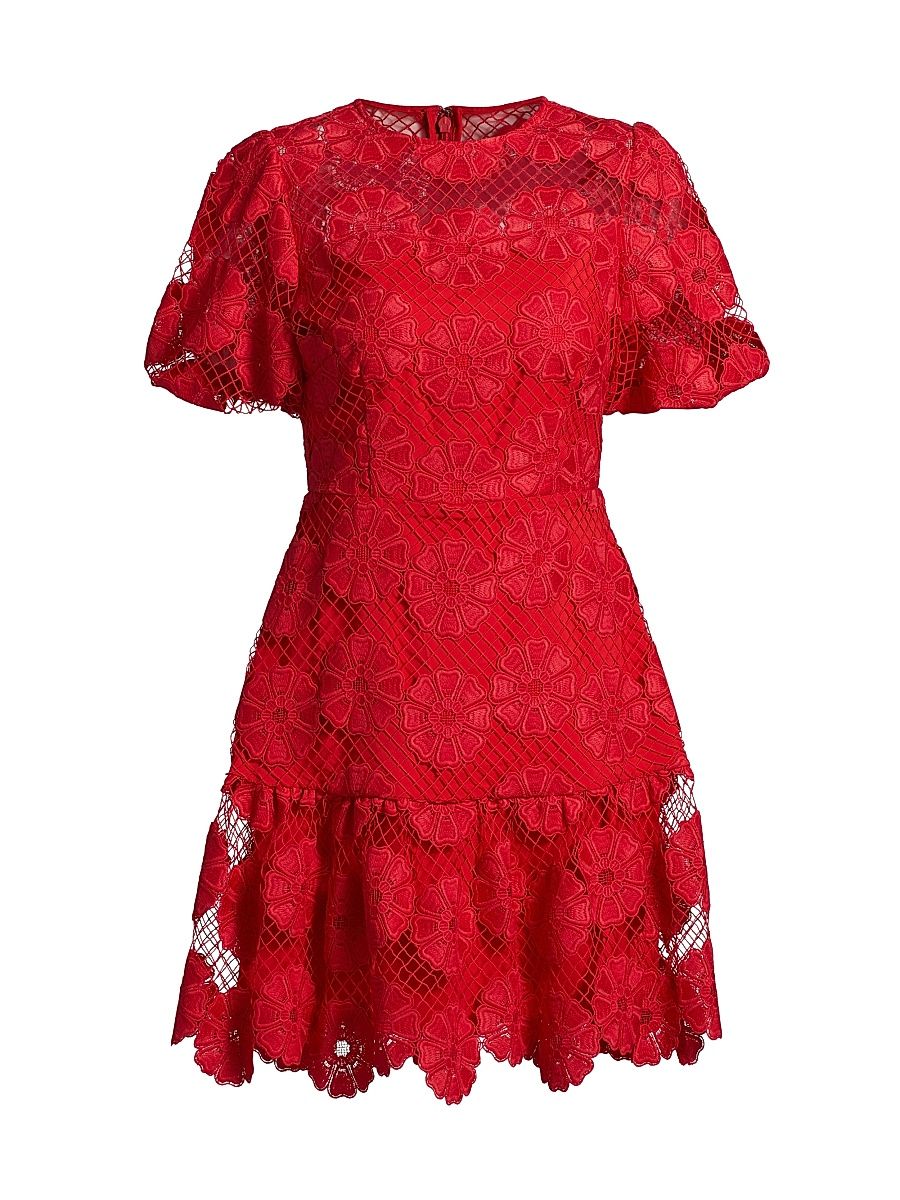 Women's Yasmin Lace Minidress - Red - Size 10