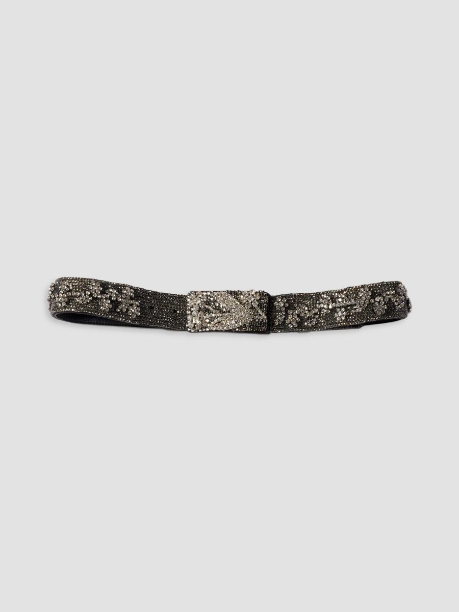 Miu Miu Women's Embroidered Duchesse and Leather Belt - Multicolored - Size 32