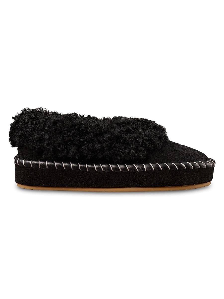 Women's Shearling Slippers - Perfect Black - Size 8.5