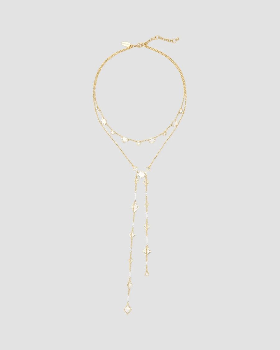 Ramy Brook Women's Nila Goldtone, Enamel & Glass Crystal Lariat Necklace - Two Tone