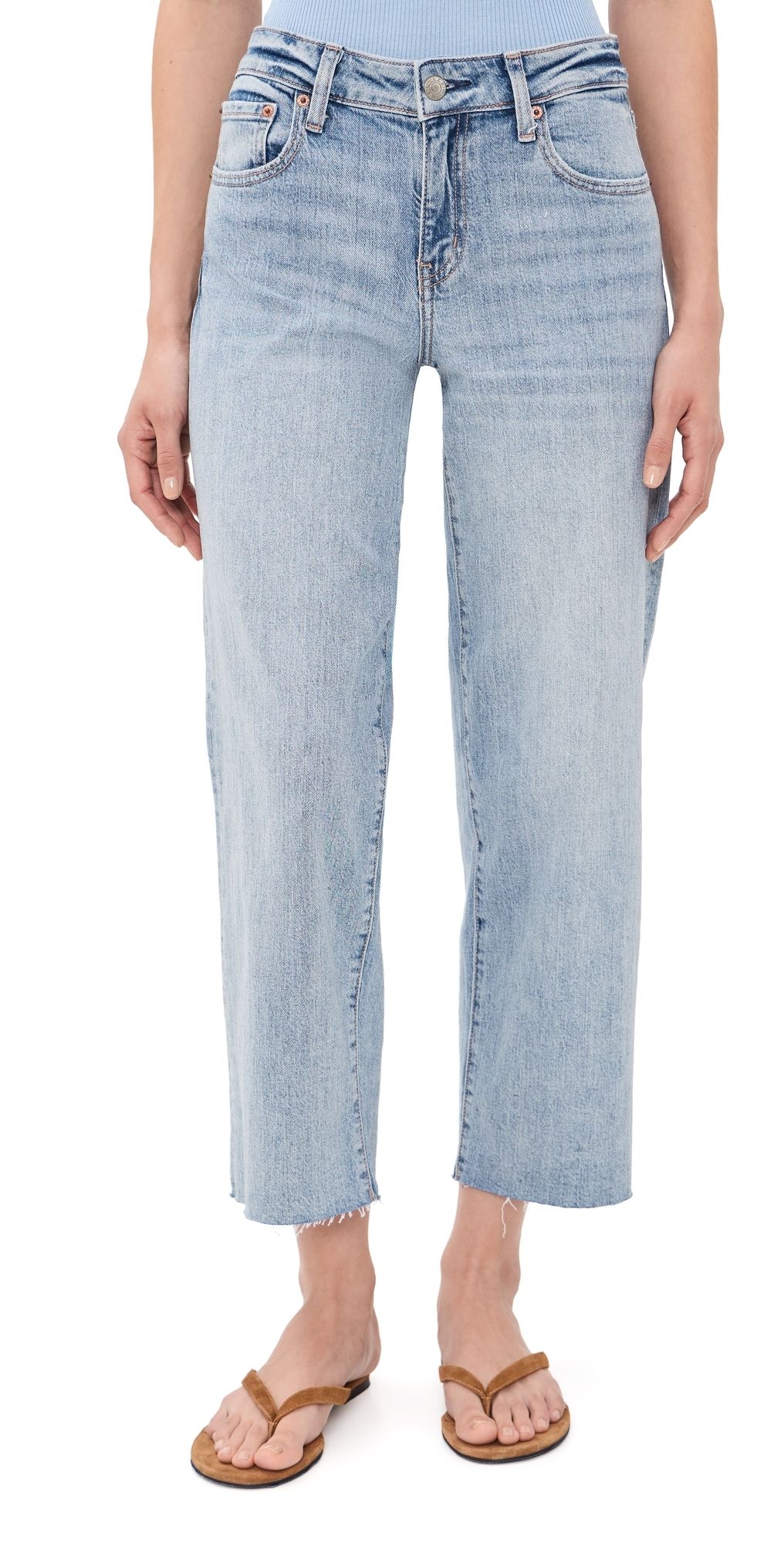 DAZE Low Rise Straight Crop Jeans OBVIOUSLY VINTAGE 24