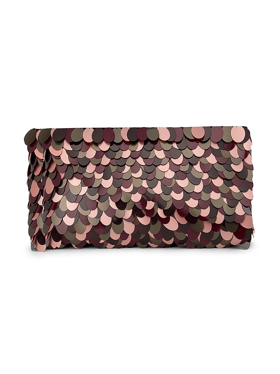 Women's Paillette Clutch - Burgundy