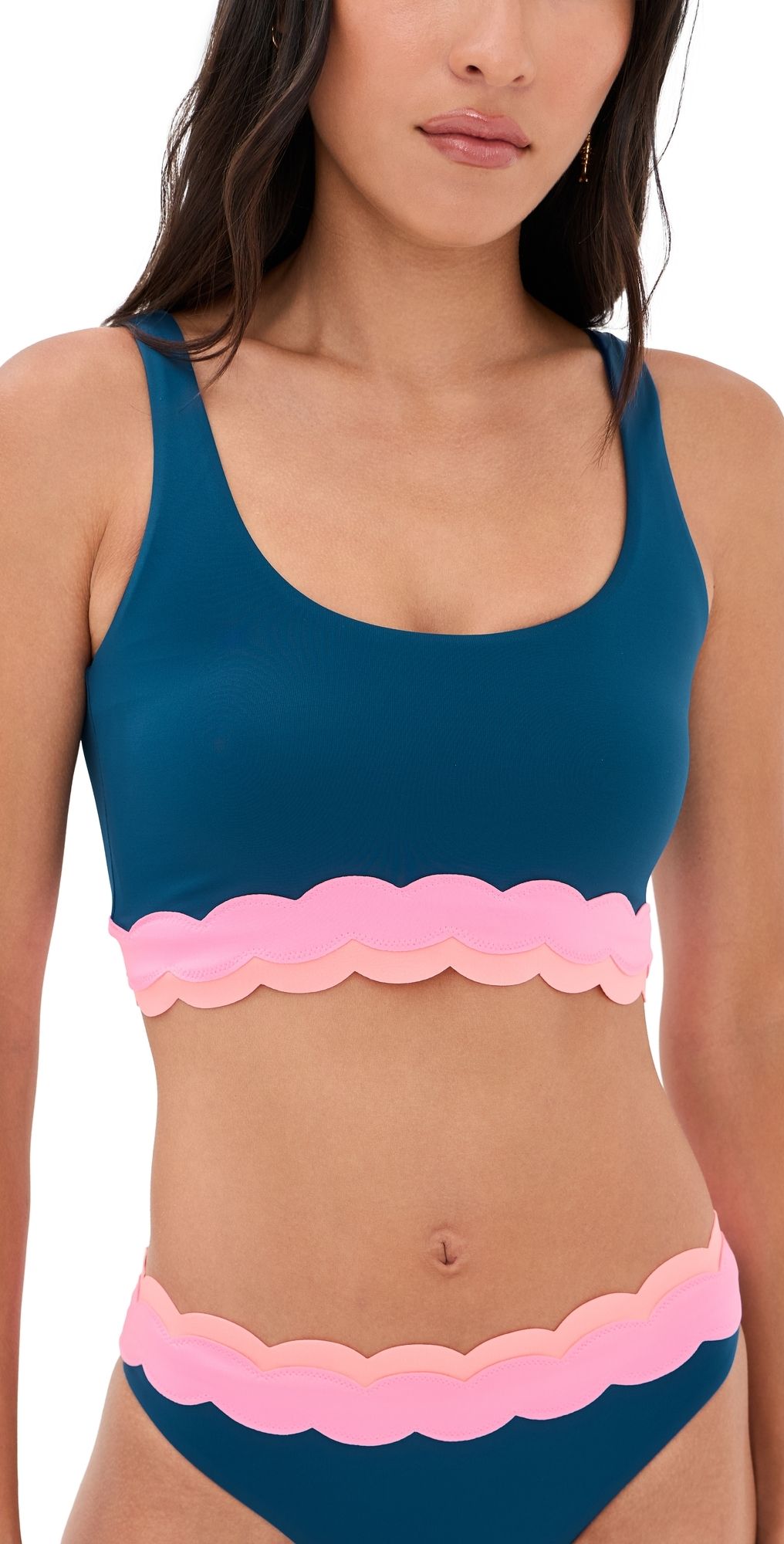 Beach Riot Marin Bikini Top Seashell Isle Colorblock S