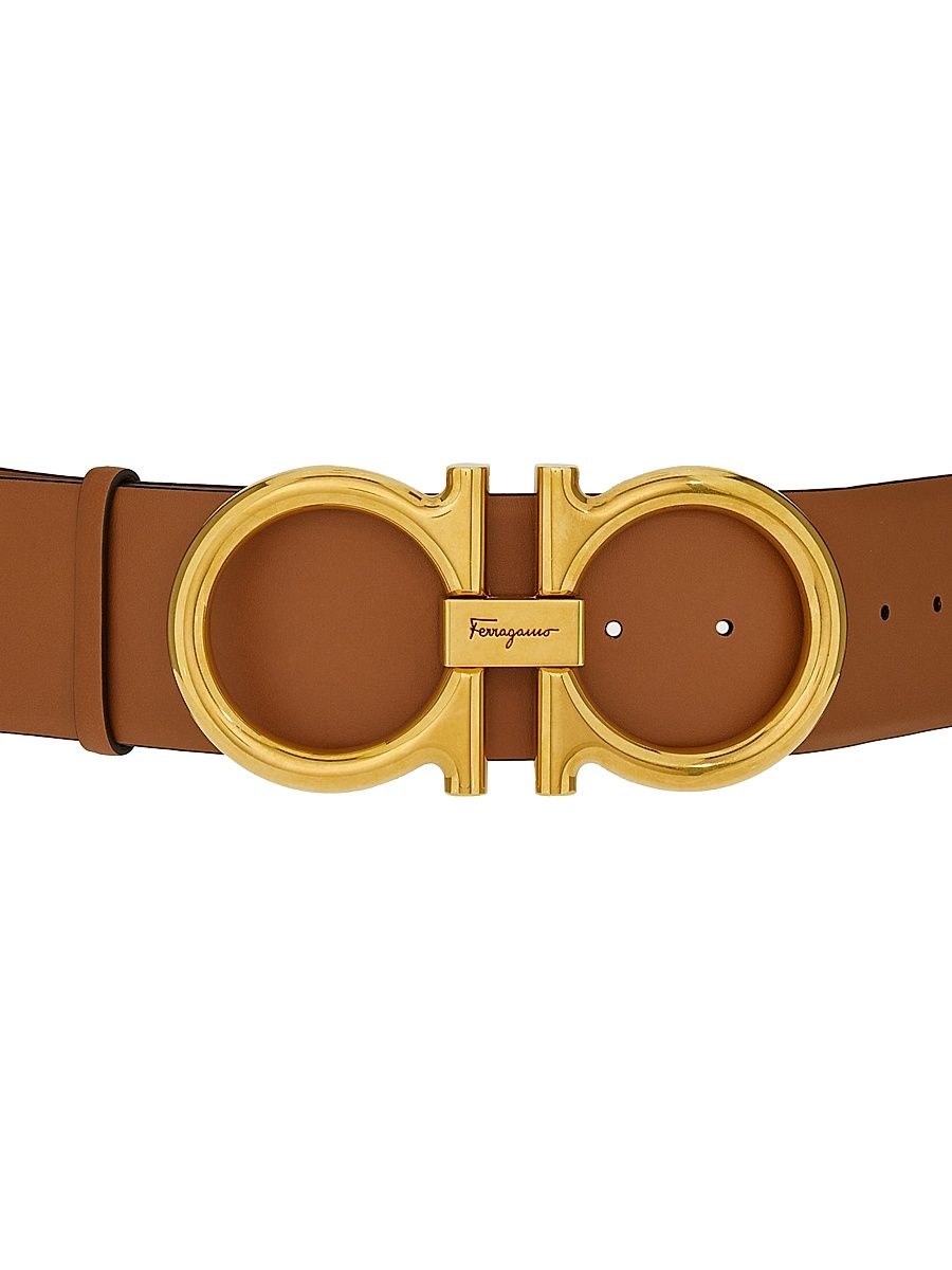 Women's Oltre New Gancini Leather Belt - Sella - Size Small