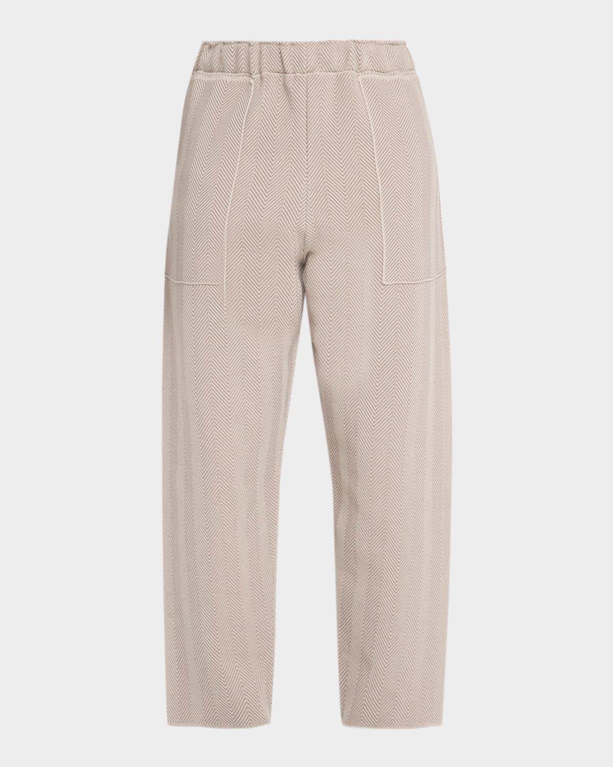 Men & apos;s Inlaid Knit Herringbone Straight-Leg Trousers