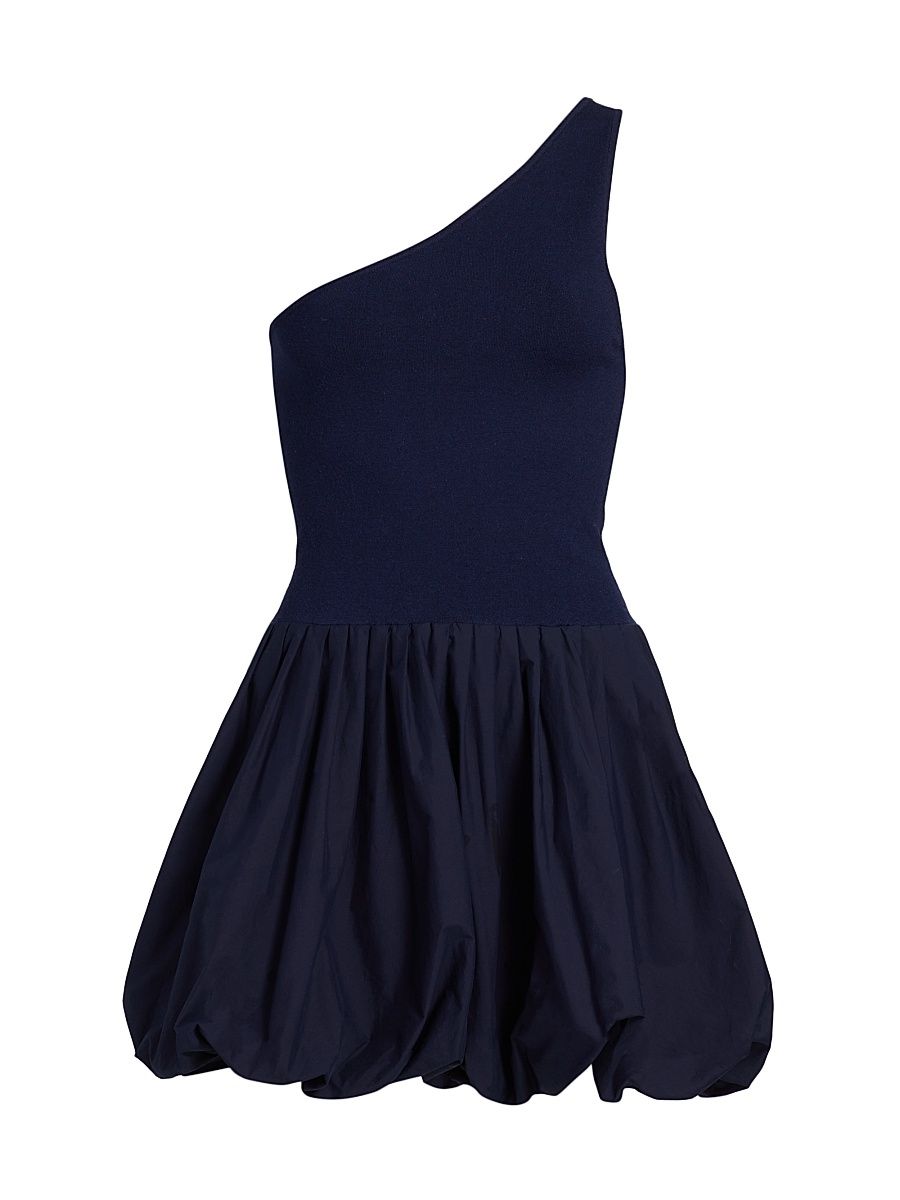 Women's Calla Mixed-Media Balloon Minidress - Navy - Size Medium