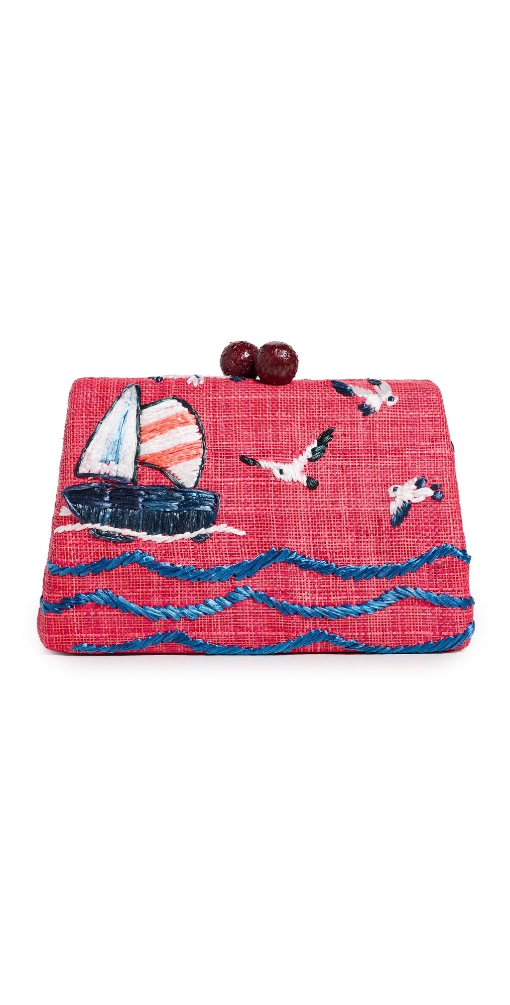 Serpui Candice Boat Clutch Red One Size