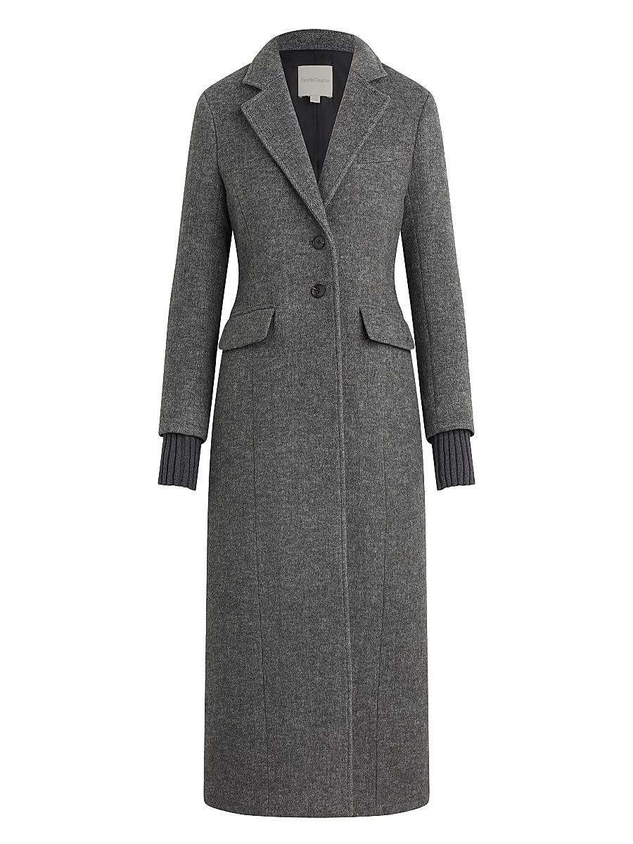 Women's The City Single-Breasted Coat - Grey Twill - Size XS