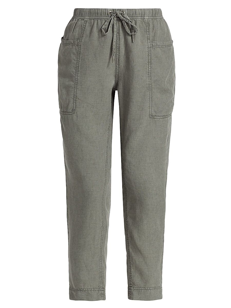 Women's Gia Drawstring Straight-Leg Crop Pants - Soft Vob - Size XS