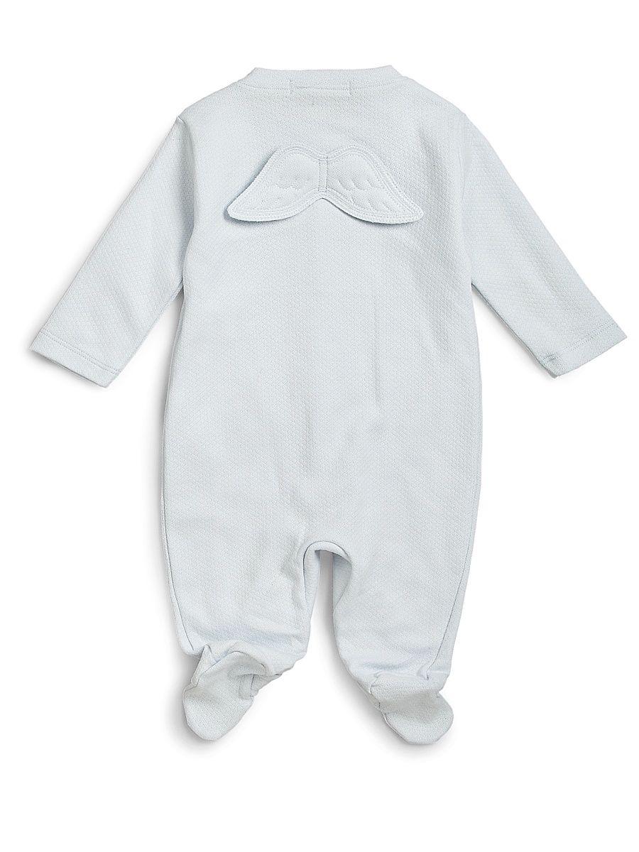 Baby's Pointelle Angel Wing Footie - Blue - Size 18 Months
