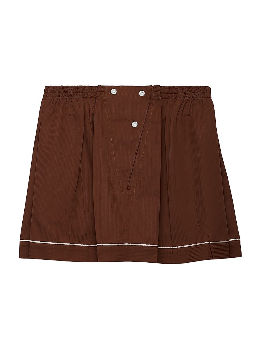 Women's Cotton Miniskirt - Brown - Size 4