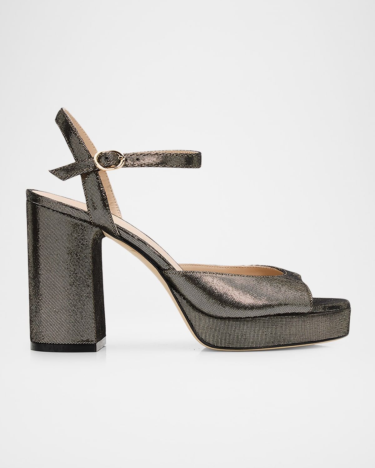 Dayna II Leather Noir Ankle-Strap Platform Sandals
