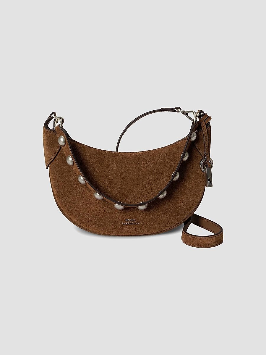 Polo Ralph Lauren Women's Studded Suede Convertible Crossbody Bag - Cinnamon