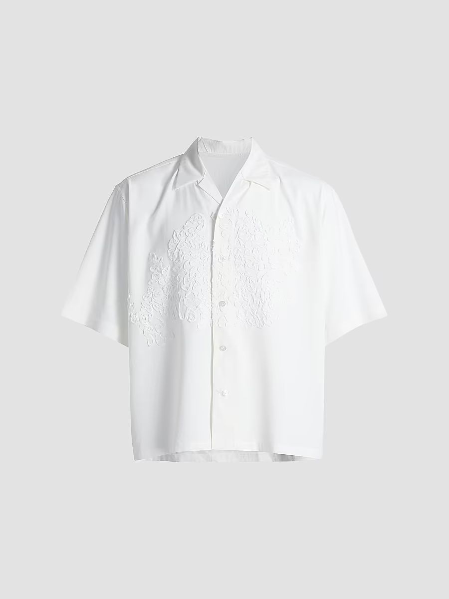 Men's Embroidery Press Shirt - White - Size XL