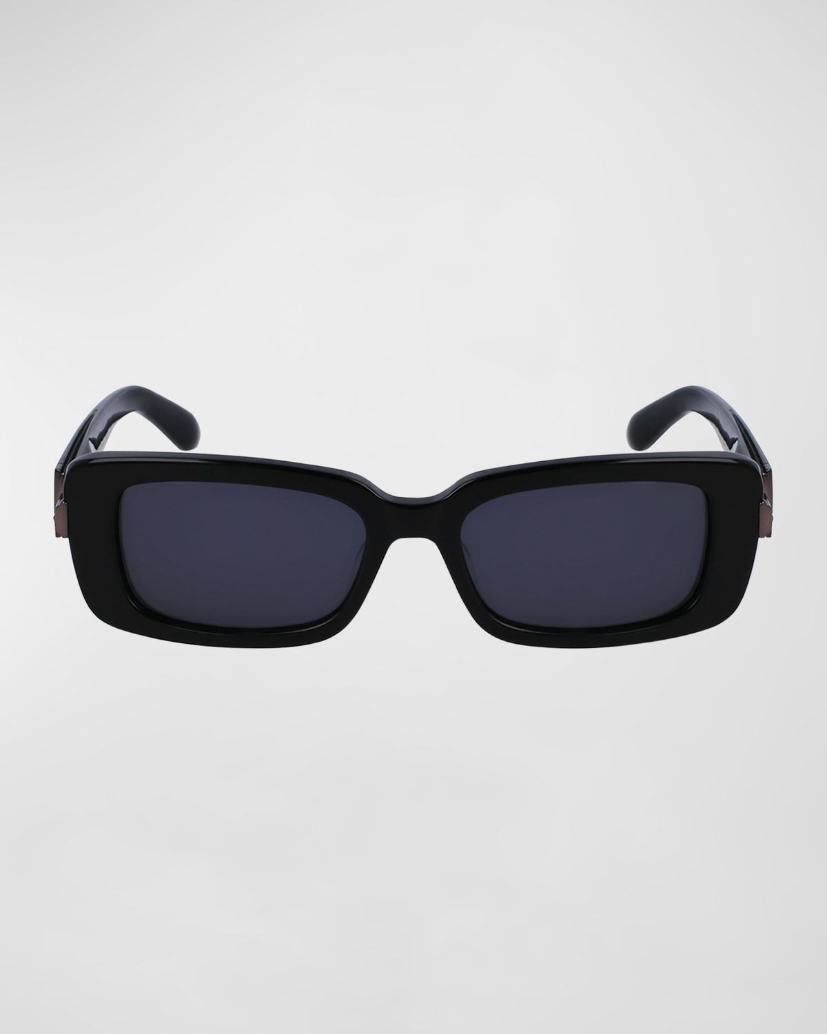 Gancini Evolution Acetate & Metal Rectangle Sunglasses
