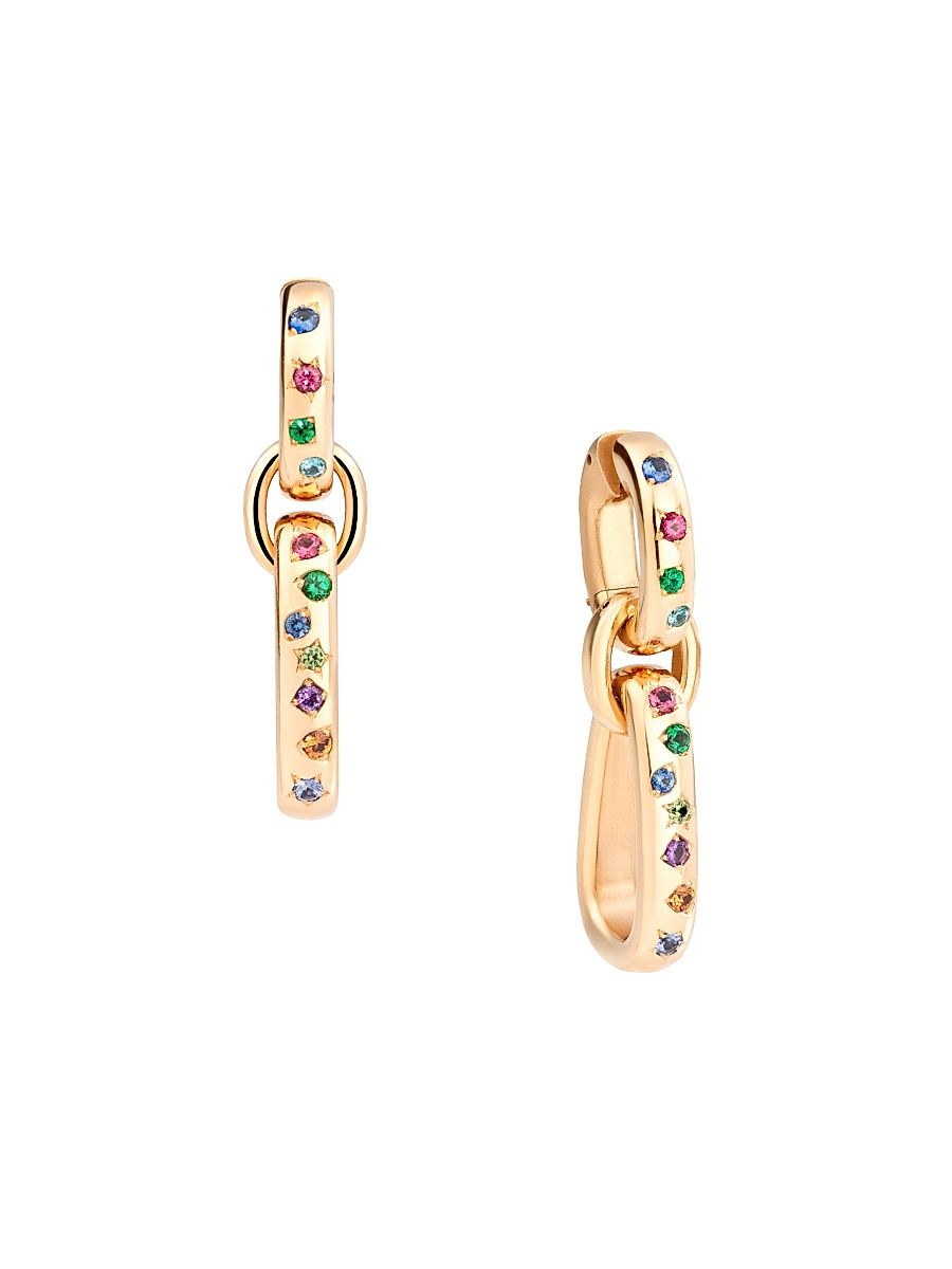 Women's Iconica 18K Rose Gold & Various Stones Drop Earrings - Rose Gold