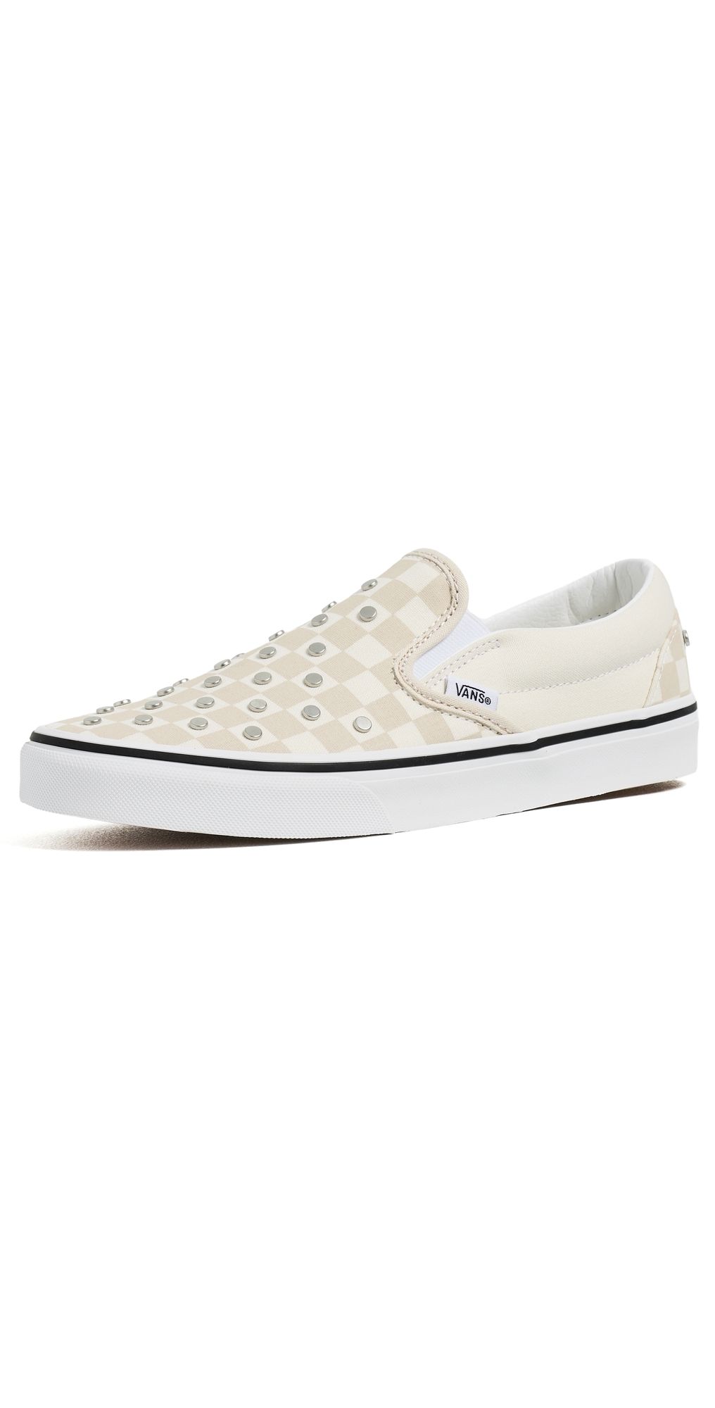 Vans Classic Slip On Unisex Sneakers Checkerboard Studs Turtledove M 5/ W 6.5
