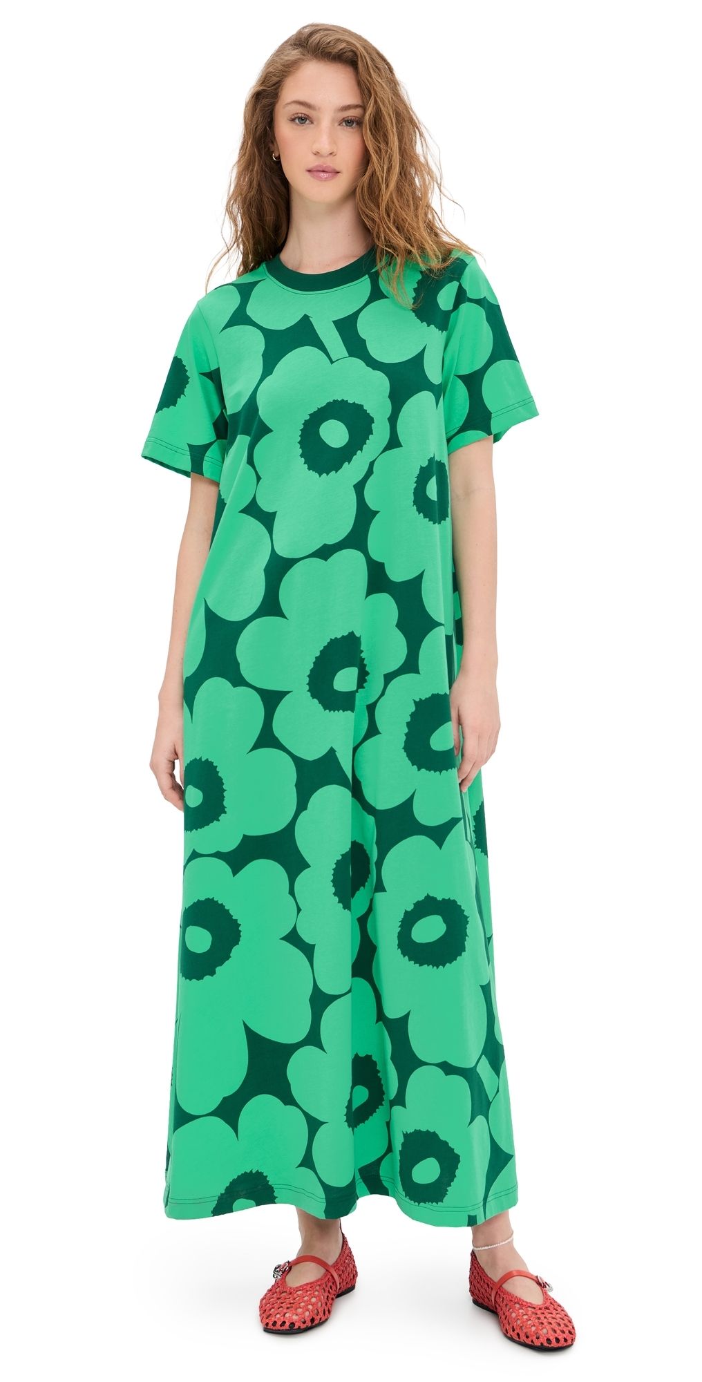 Marimekko Koostua Unikko Dress Green/Dark Green M