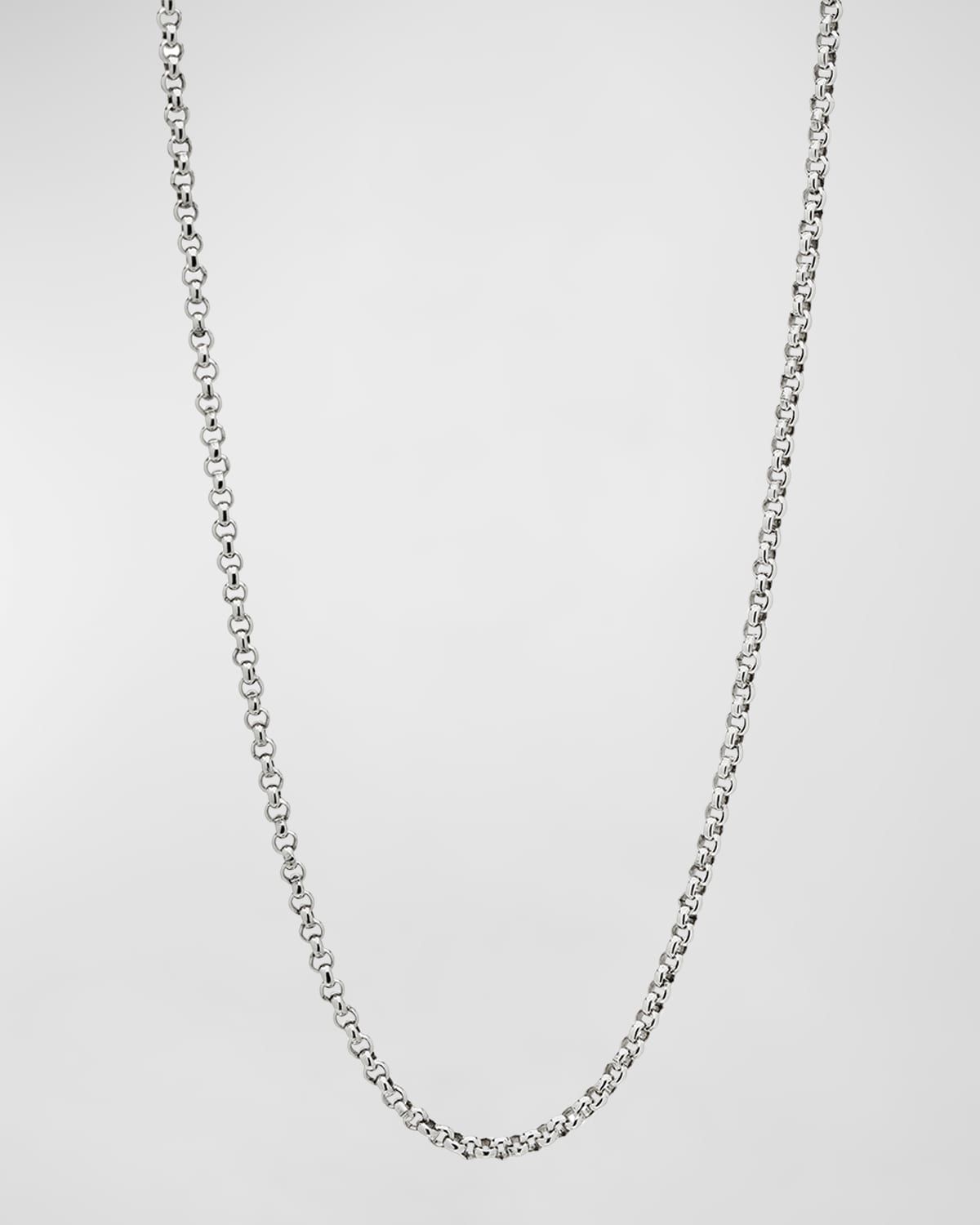 Sterling Silver Adjustable Chain Necklace, 18-20"L