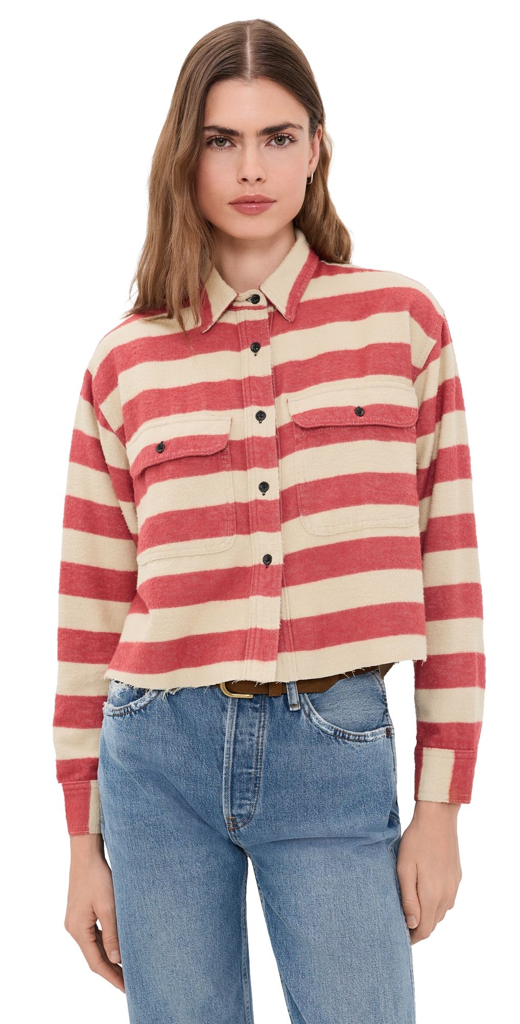 ASKK NY Crosby Shacket Red Stripe M