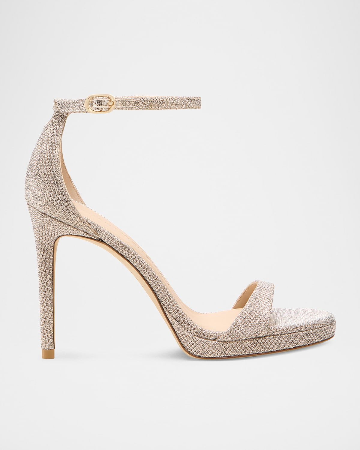 Nudist Metallic Ankle-Strap Platform Sandals