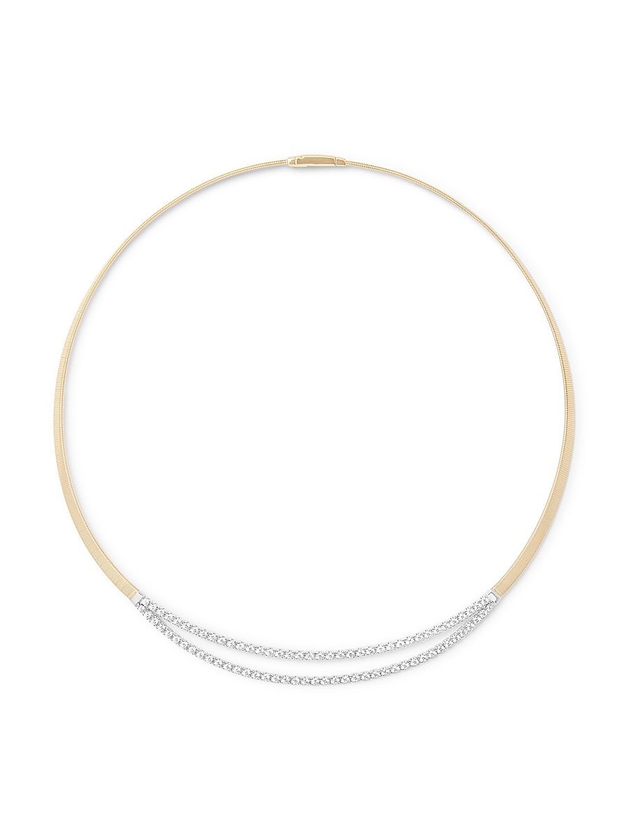 Women's Masai Two-Tone 18K Gold & 2.02 TCW Diamond Double-Row Necklace - Yellow Gold