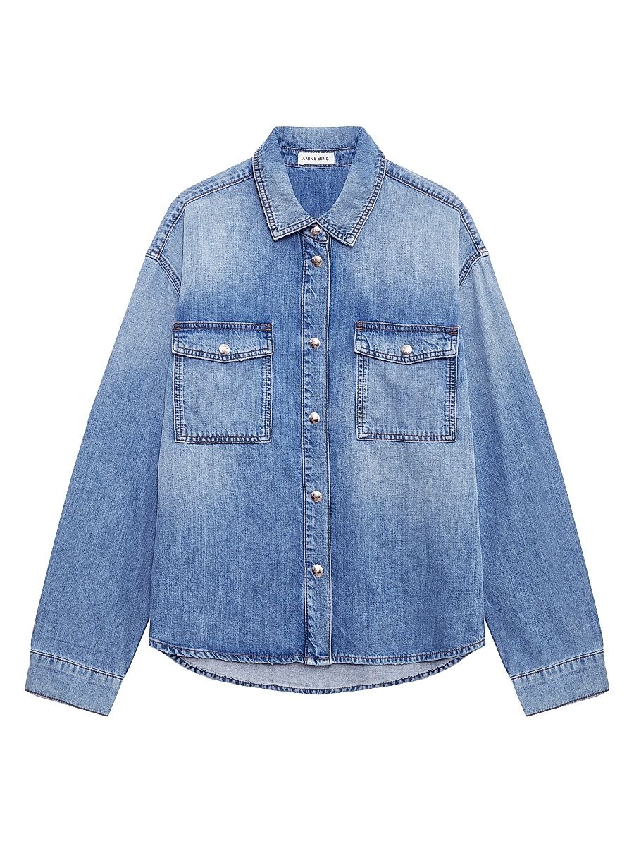 Women's Paxton Denim Shirt - Washed Blue - Size XS