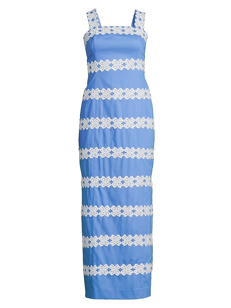 Women's Davis Cotton Maxi Dress - Sunwashed Blue - Size 16