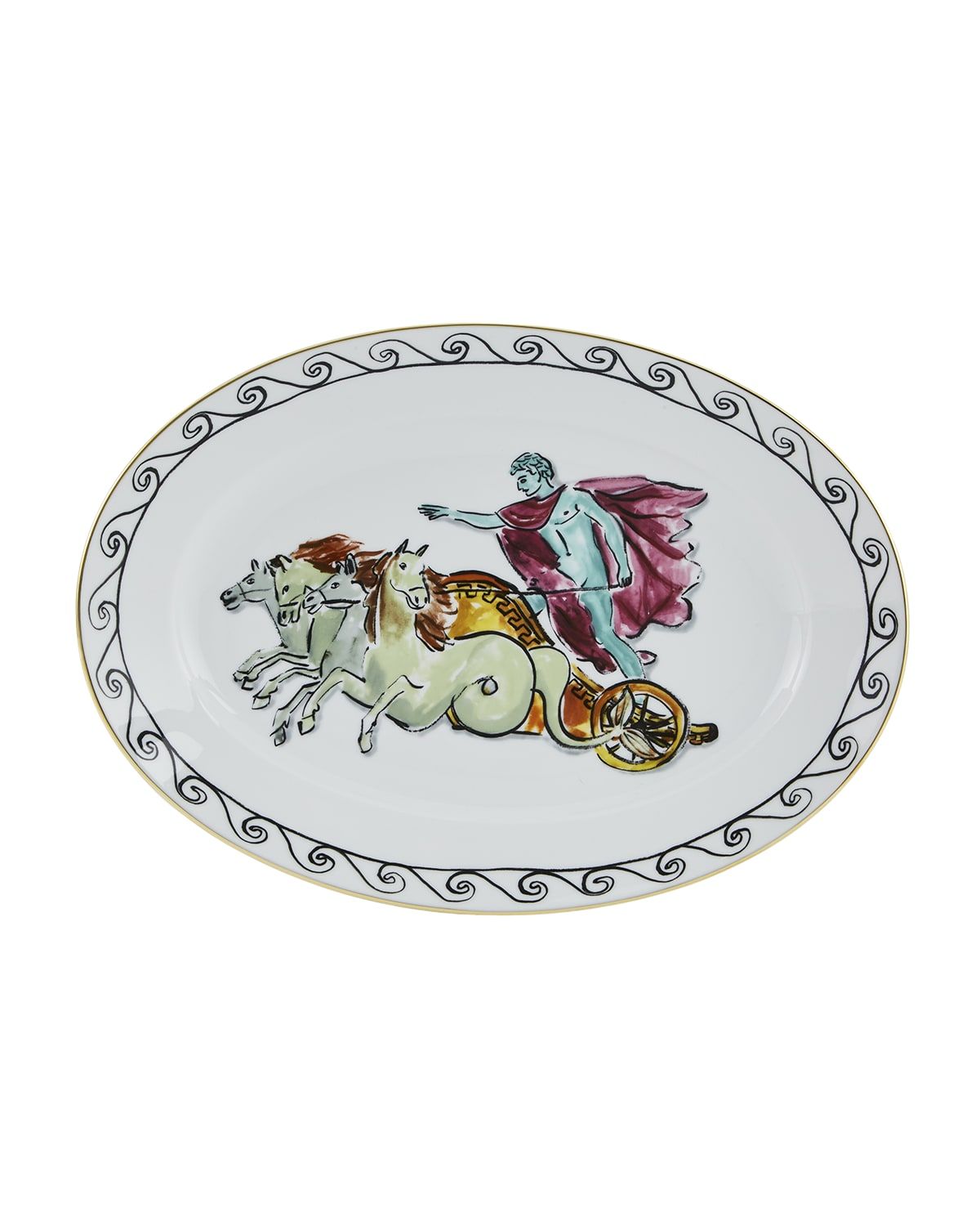 Il Viaggio di Nettuno Oval Platter, White