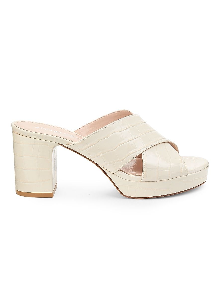Women's Dayna 80MM Leather Platform Sandals - Linen - Size 9.5