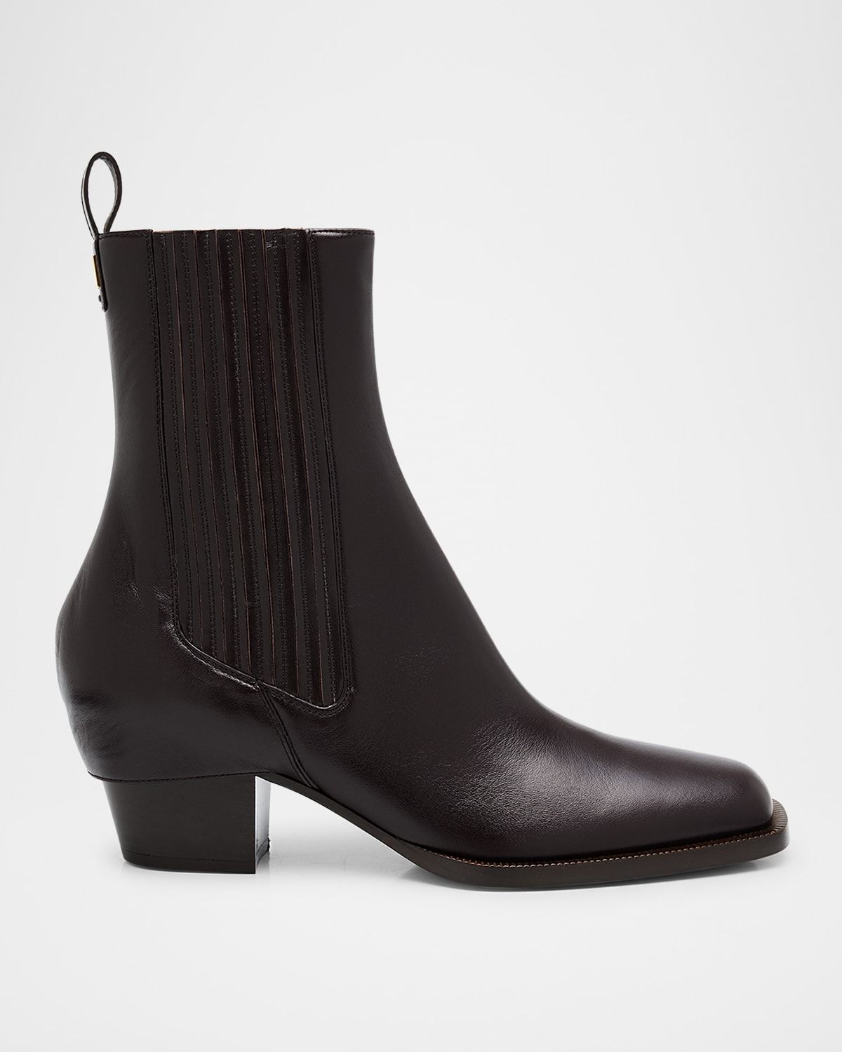Almond-Toe Calf Leaher Boots