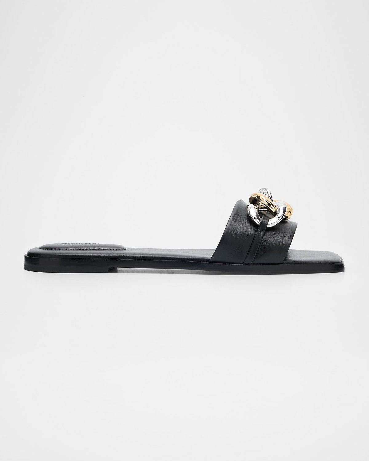 Arlo Chain Leather Flat Slides