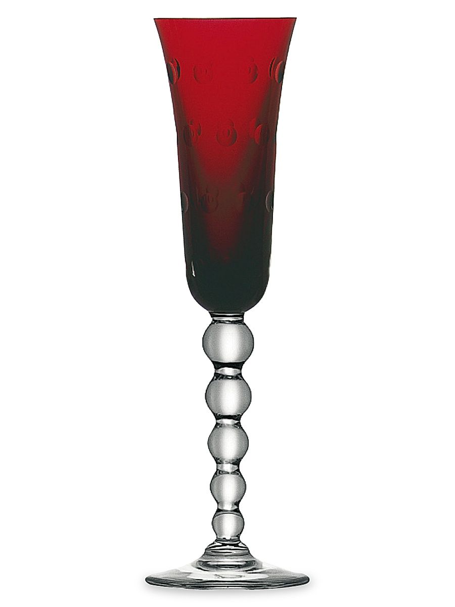 Red Bubble Champagne Flute - Red