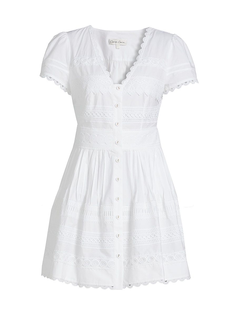 Women's Waldorf Cotton Minidress - White - Size Medium