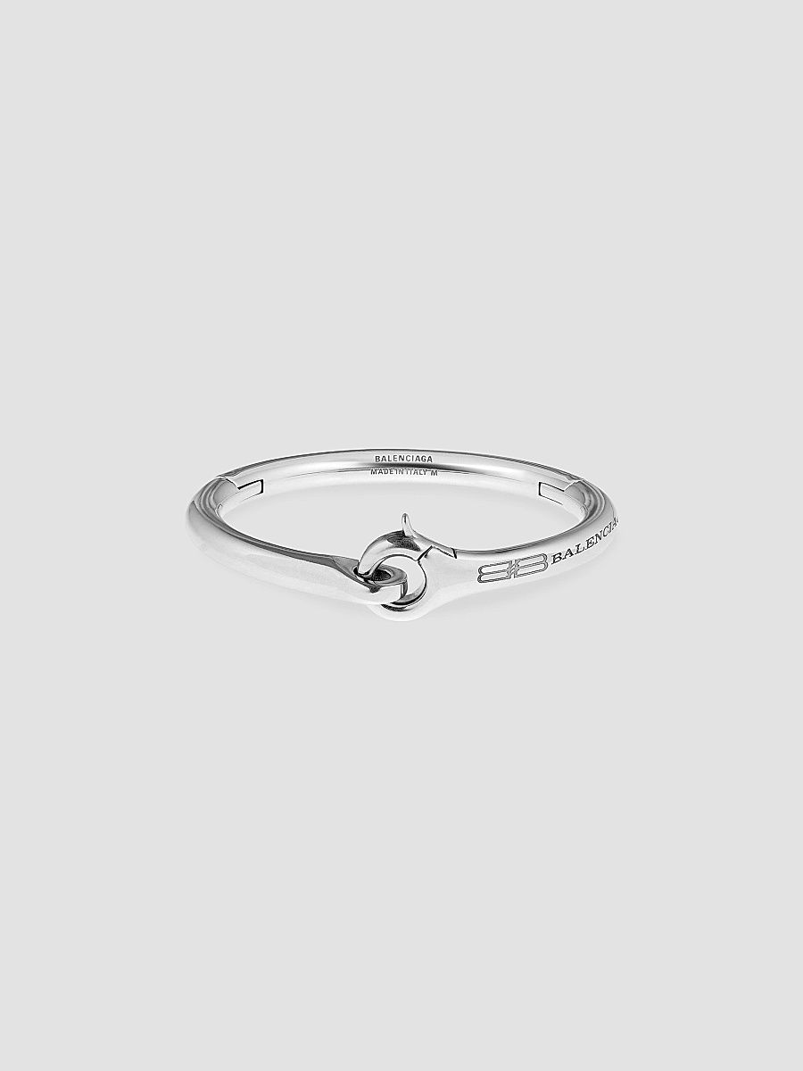 Balenciaga Men's Saint-Germain Bangle - Silver - Size Small
