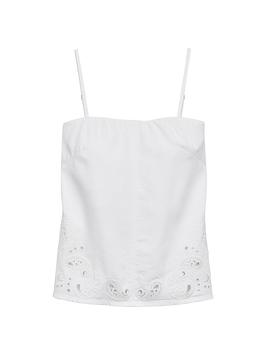 Women's Ultra Featherweight Aurora Eyelet Top - White Eyelet - Size Large