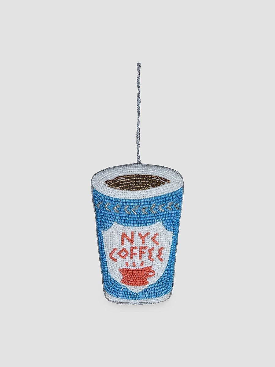 NYC Coffee Cup Beaded Ornament