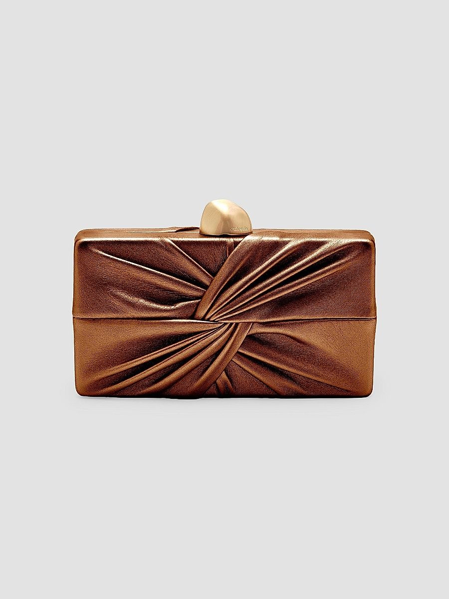 Cult Gaia Women's Lisse Metallic Leather Clutch - Bronze