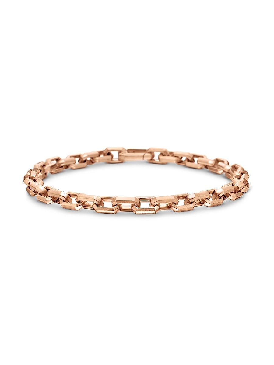 Men's Streamline Heirloom Chain Link Bracelet in 18K Rose Gold - Rose Gold - Size Medium
