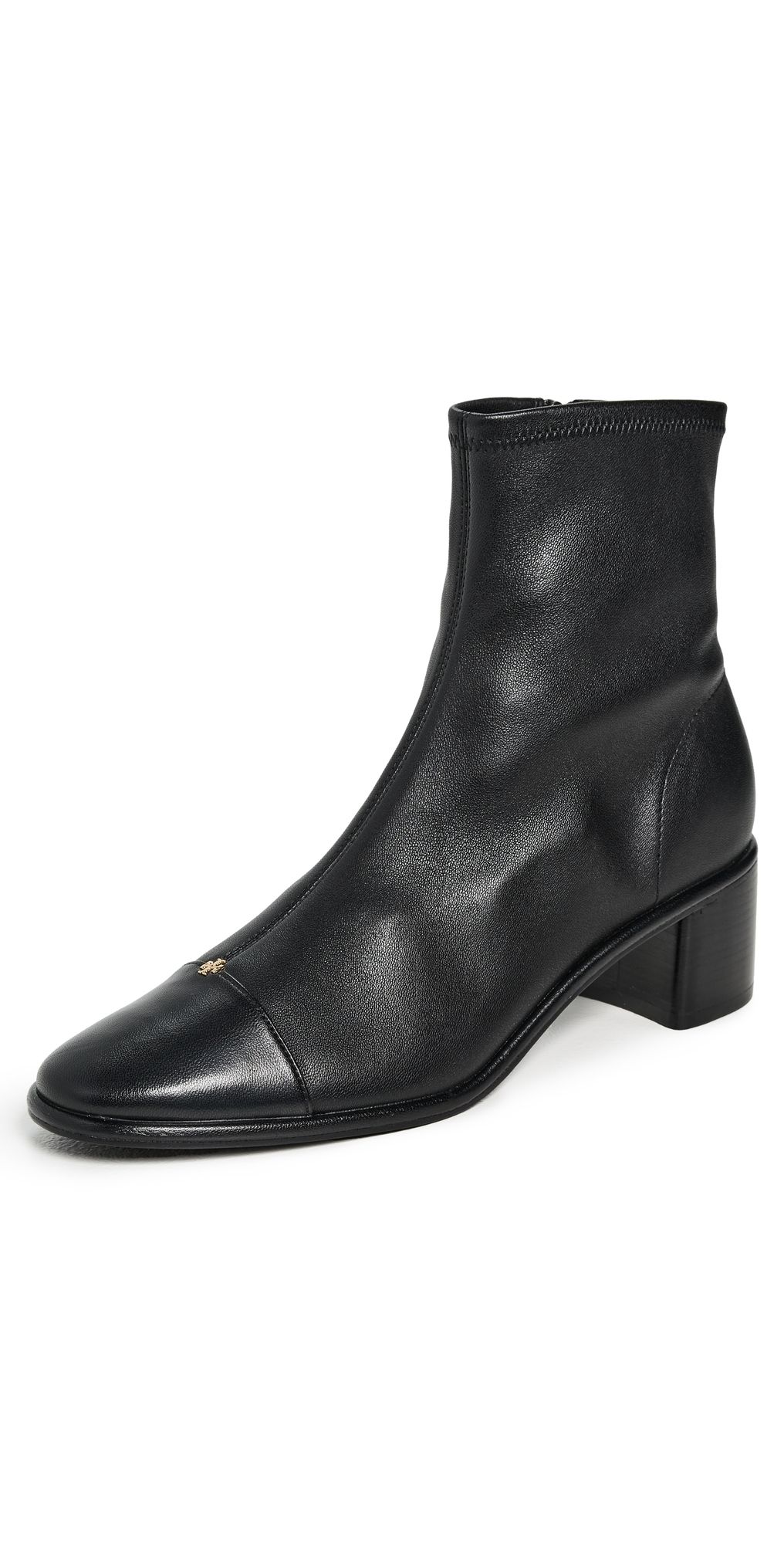Tory Burch Cap Toe Heel Ankle Boots Perfect Black 6