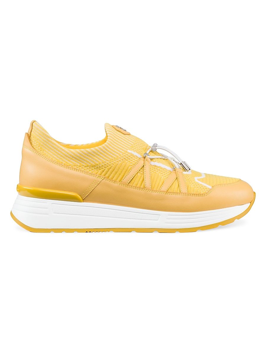 Men's Calfskin Leather Sneakers - Yellow - Size 12