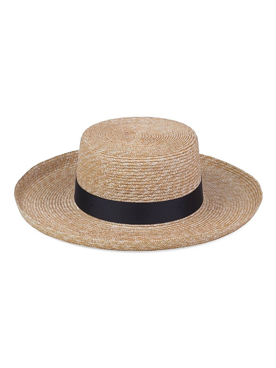 Women's The Violette Straw Boater Hat - Natural - Size Small