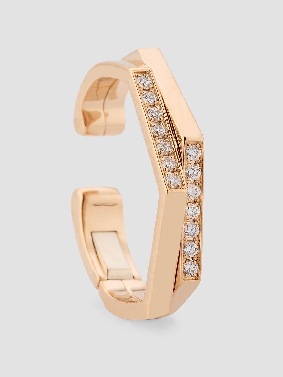 Women's Antifer 18K Rose Gold & 0.11 TCW Diamond Double-Row Ear Cuff - Pink Gold