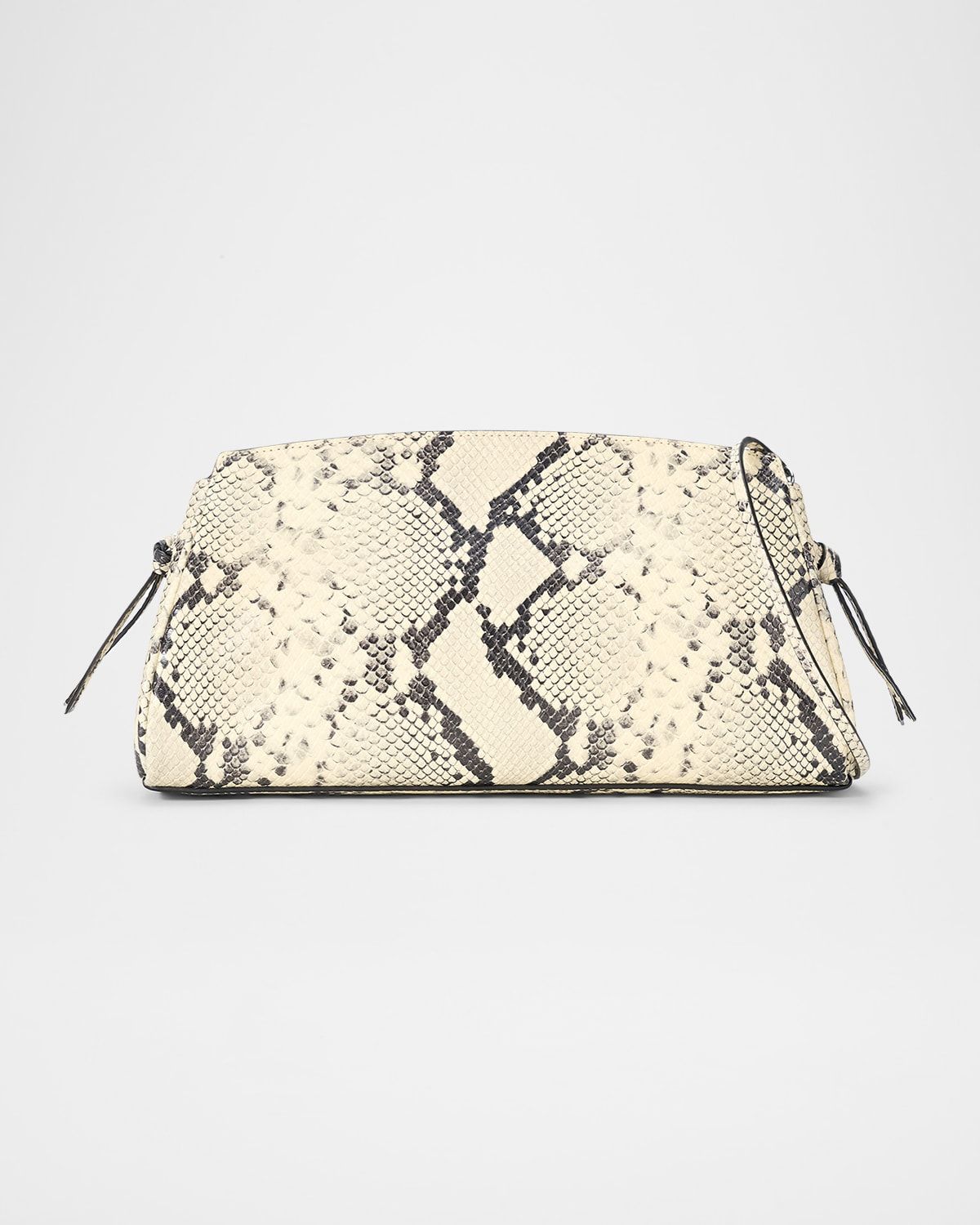 Maude Python-Embossed Leather Clutch Bag