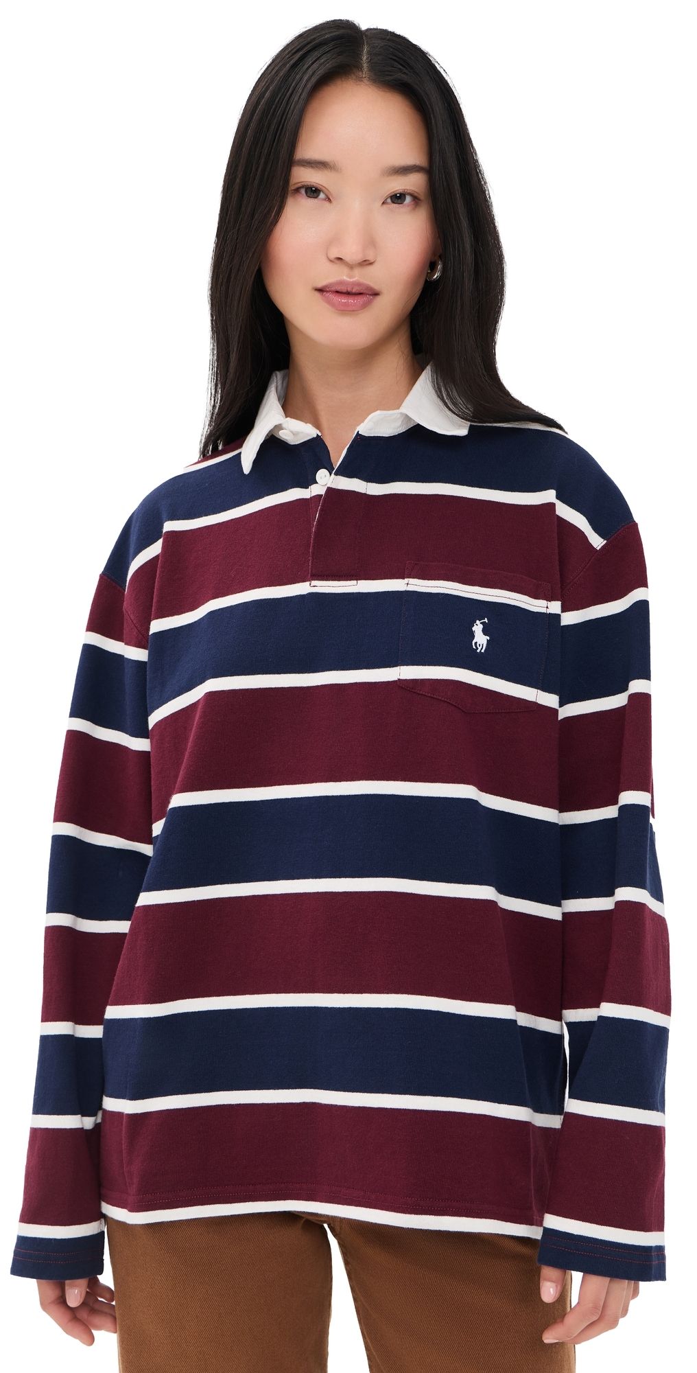 Polo Ralph Lauren Vintage Rugby Polo Tee Harvard Wine Multi L