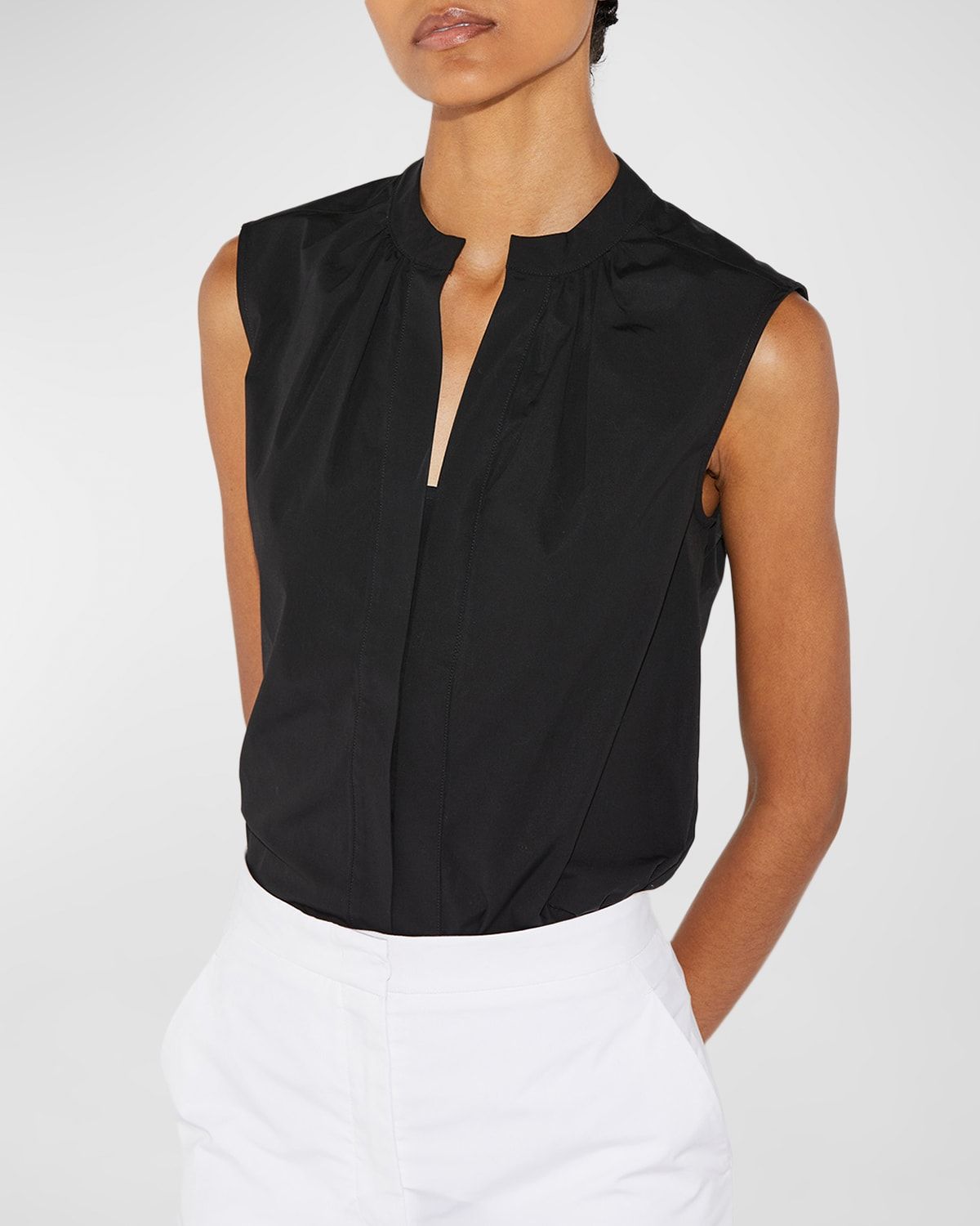 Sleeveless Poplin Top