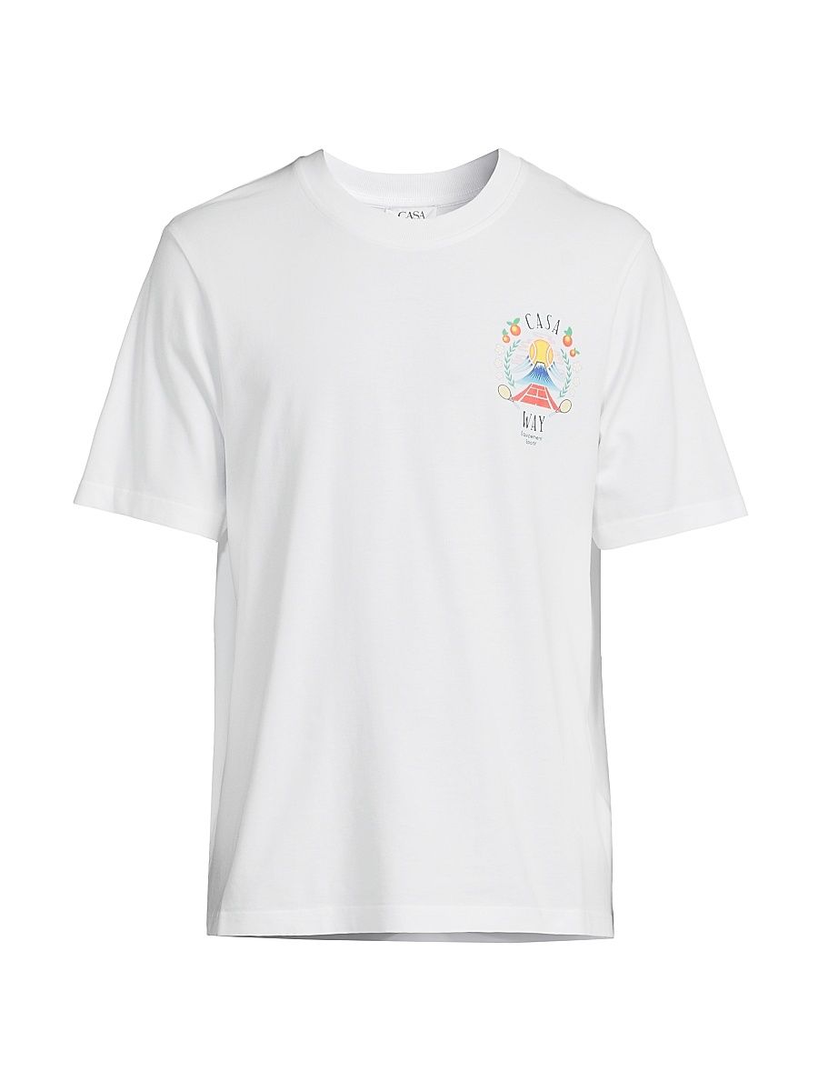 Men's Casa Way Mountain-Print Cotton T-Shirt - Casa Way Mountain - Size Large